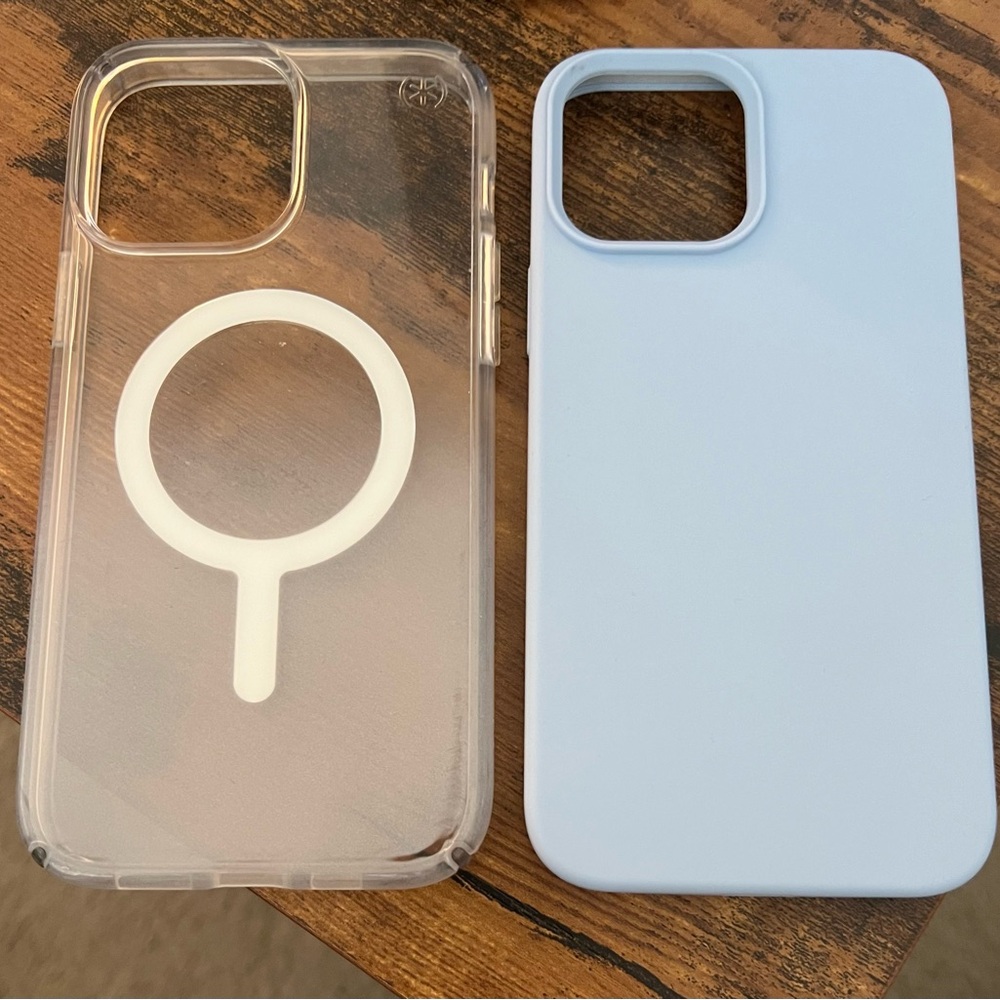 Clear and Light Blue Phone Case Set